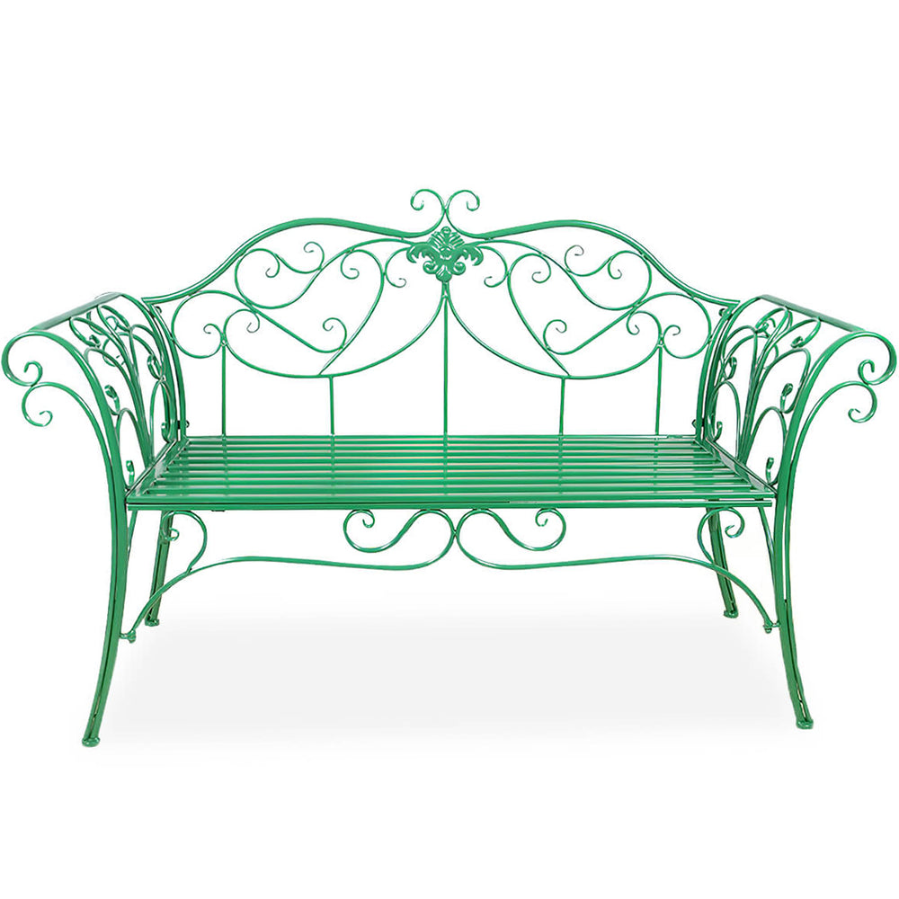 Iron Solid Color Outdoor Double Garden Bench