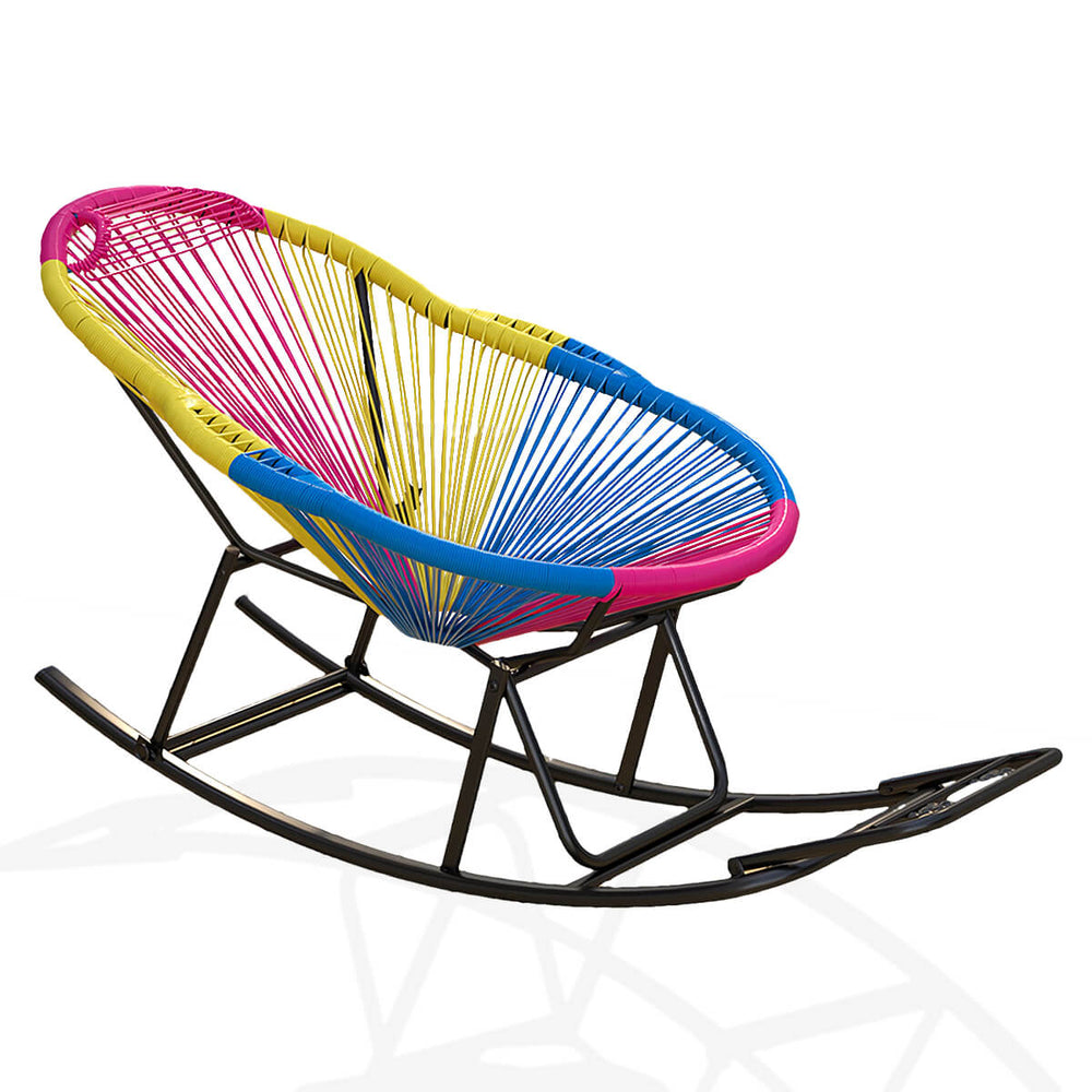 Woven Colorful Outdoor Balcony Rocking Chair