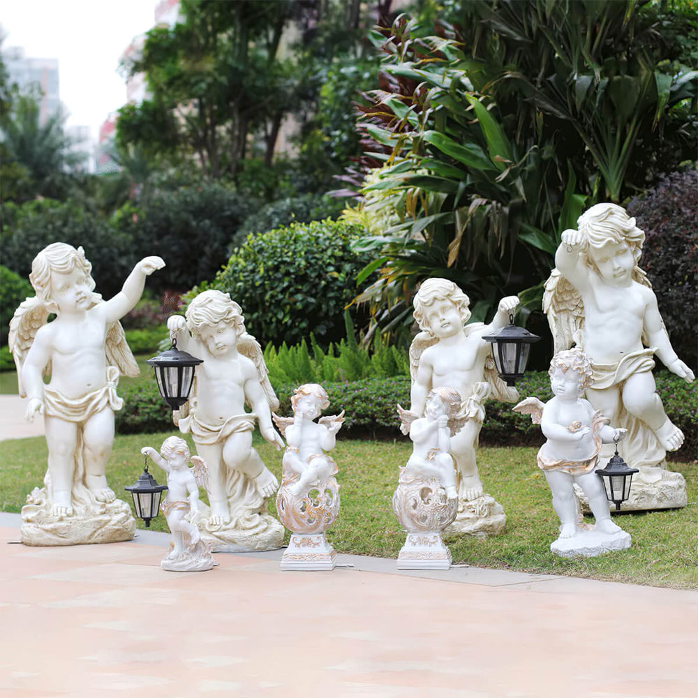 LED Solar Lamp Fiberglass Garden Angel Statue