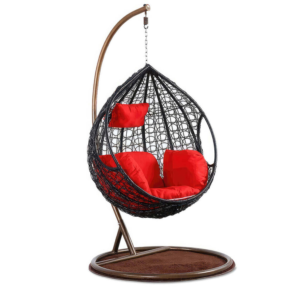 Leisure Steel Frame Polyester-cotton Rattan Hanging Chair for One Person and Two Persons HWYZ-001