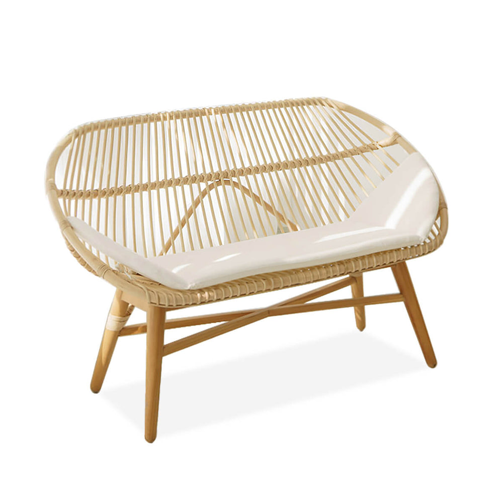 Curved Bamboo Rattan Woven Outdoor Chair