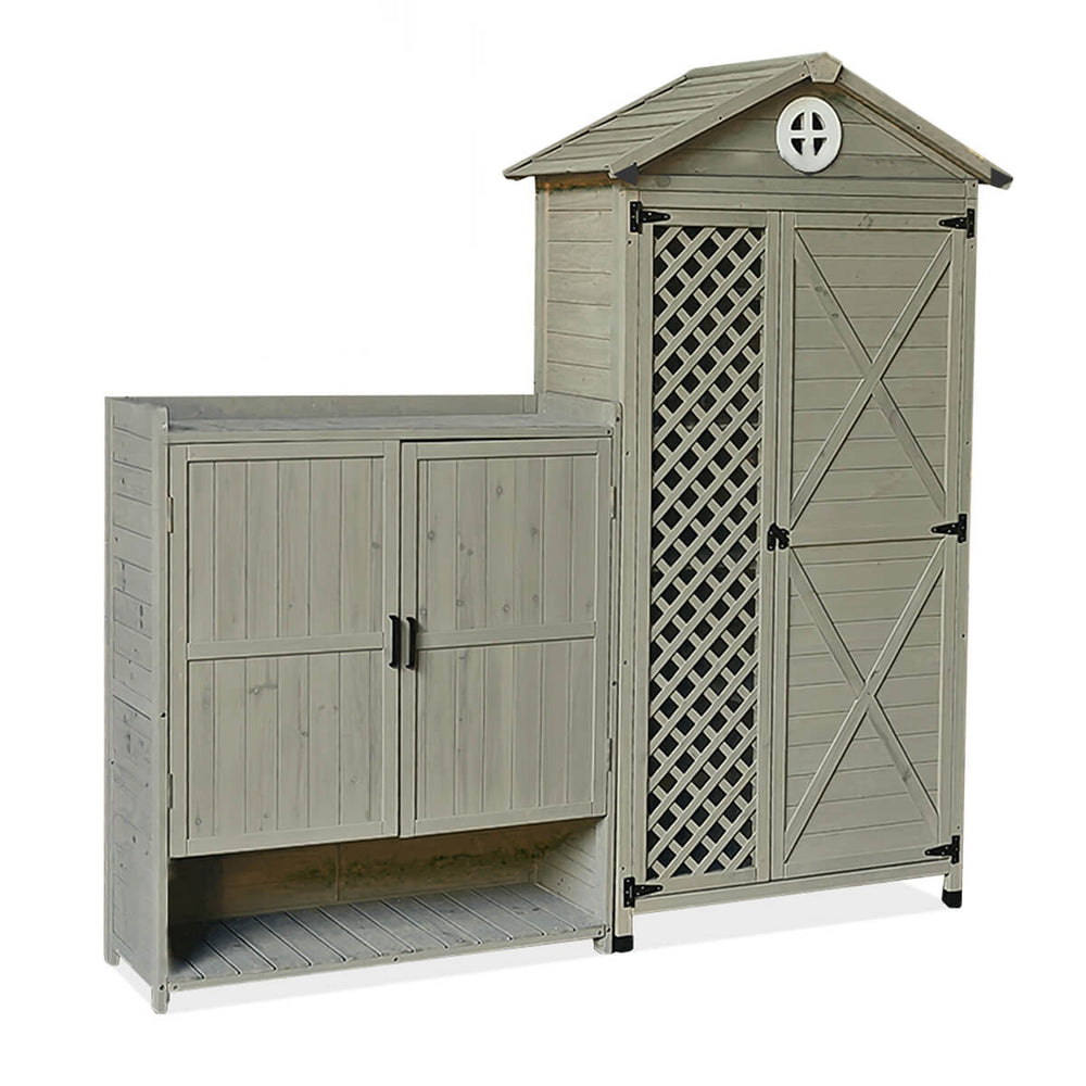 Wooden Outdoor Garden Tool Storage Cabinet