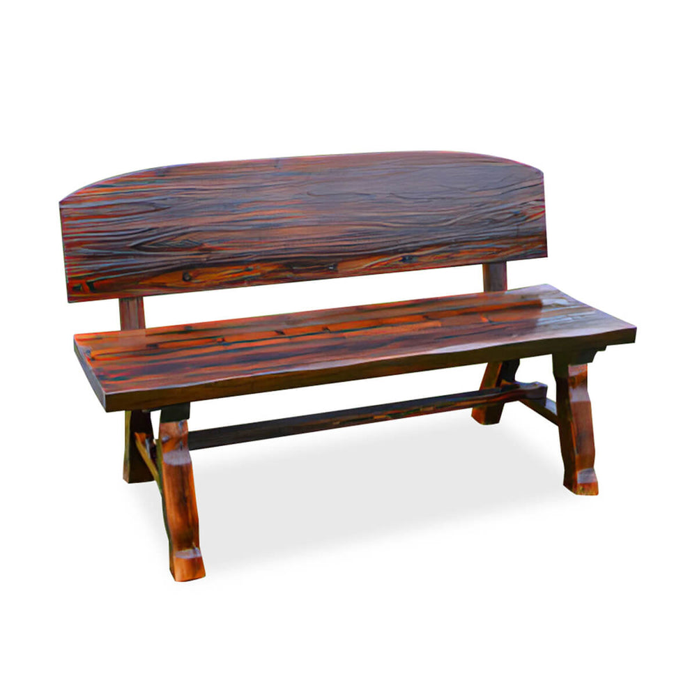 Wooden Dark Brown Outdoor Park Bench