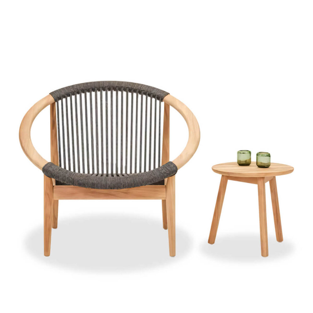Wooden Round Outdoor Table and Chair Set