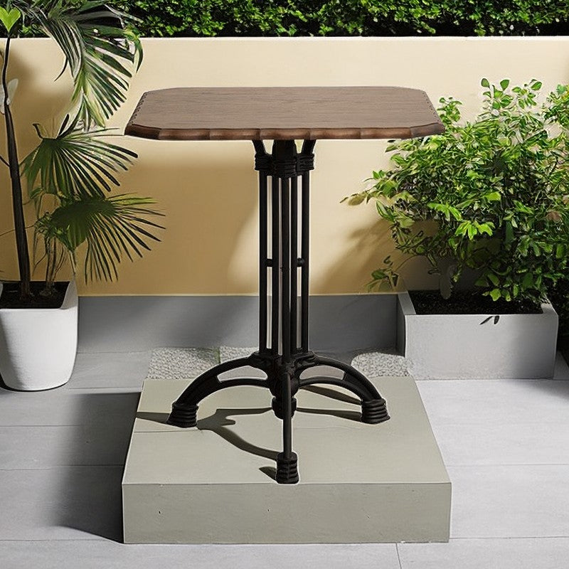 Outdoor Coffee Table Square Table Solid Wood Iron Table Fashionable Classic Patio Table With Unique Design HWKFZ-24