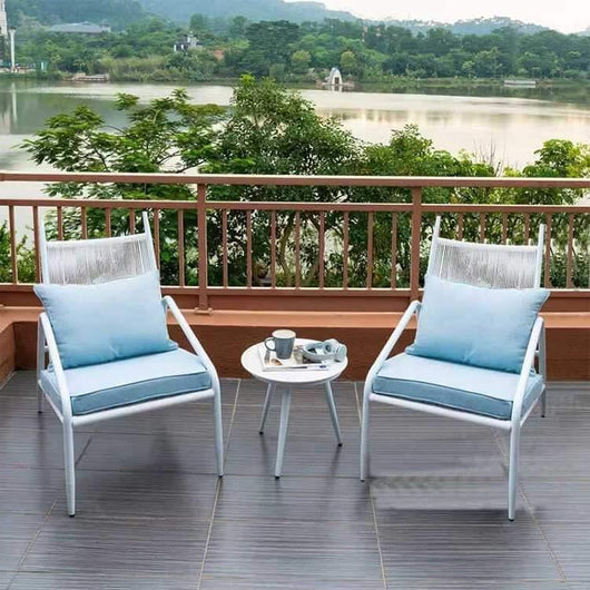 Outdoor One Table Two Chairs Set Rattan Tea Table Chairs Outdoor Balcony Rattan Chair Three Piece Set - Comfy Outdoor Furniture Store